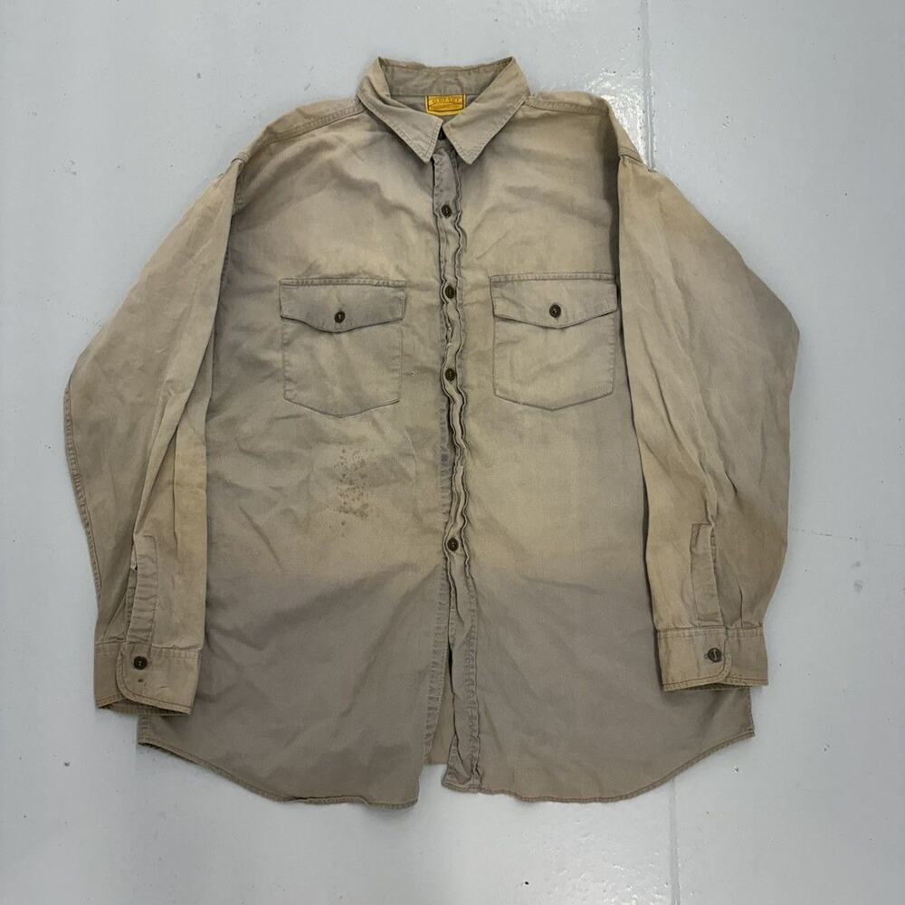 Vintage 50s O. Henry Grey Sanforized Canvas Workwear Shirt